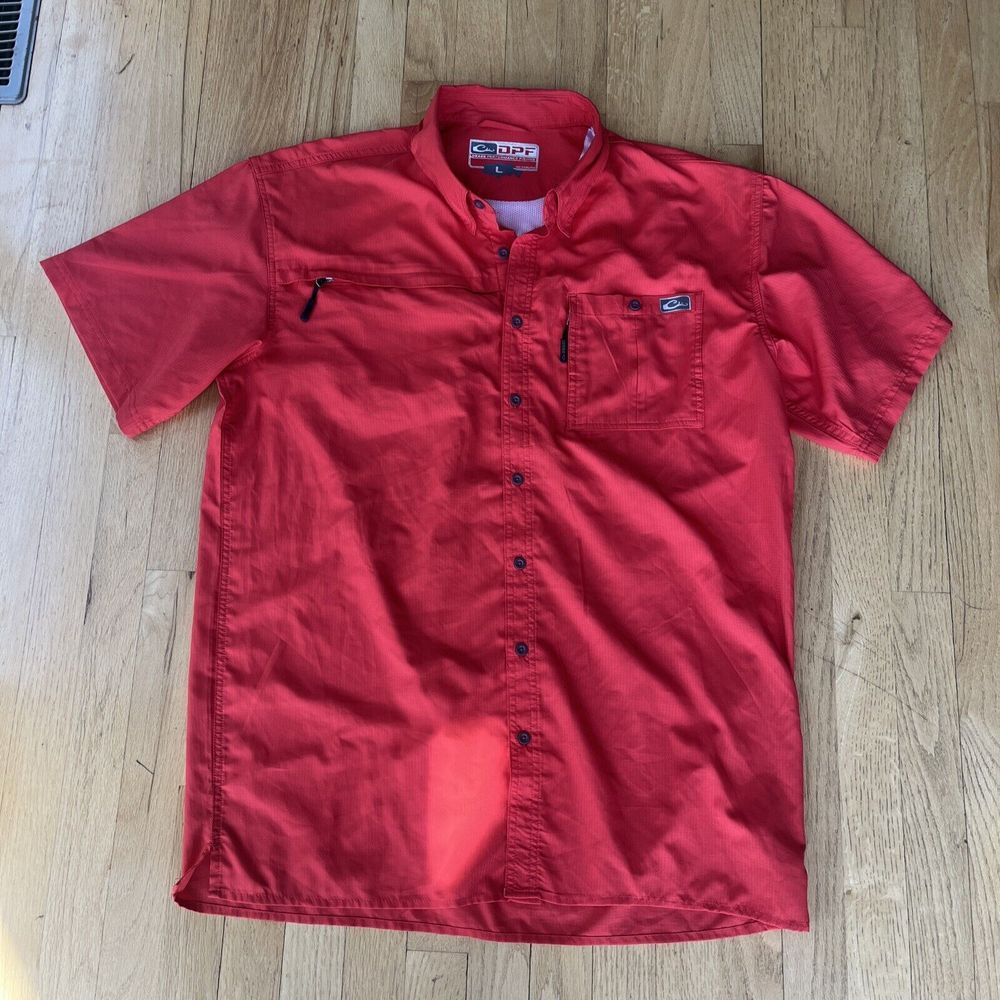 DPF Drake Performance Mens Button-Down Short Sleeve Size L ‎ Next Level Corvette